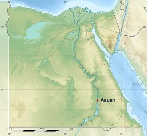 Asuan, przybliżona lokalizacja