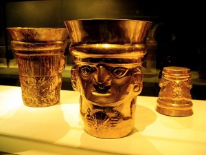Złote puchary znalezione w Lambayeque, Kultura Sican (IX-XIw.)